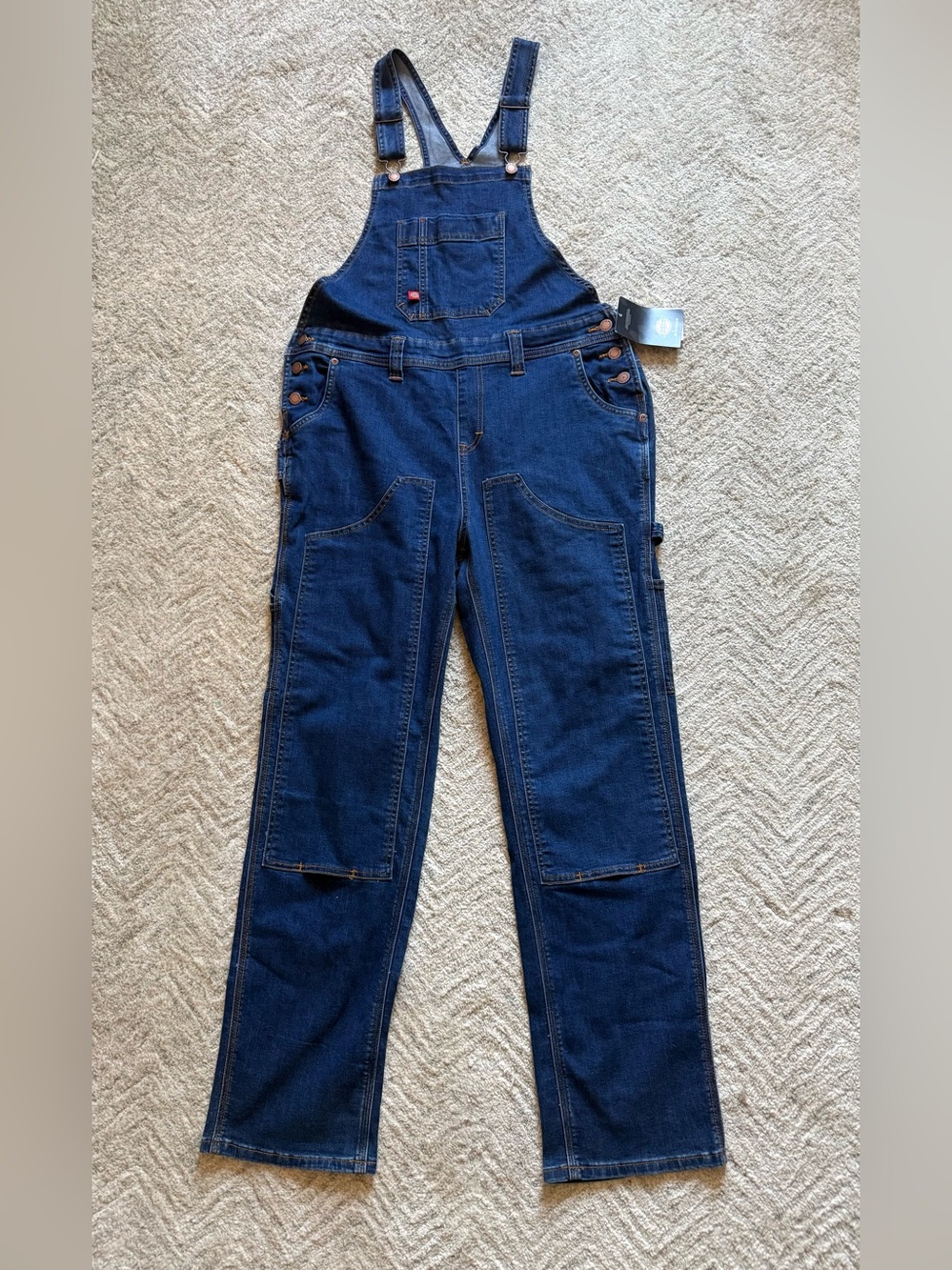 Dickies Dark Blue Denim Women's Carpenter Overalls-M